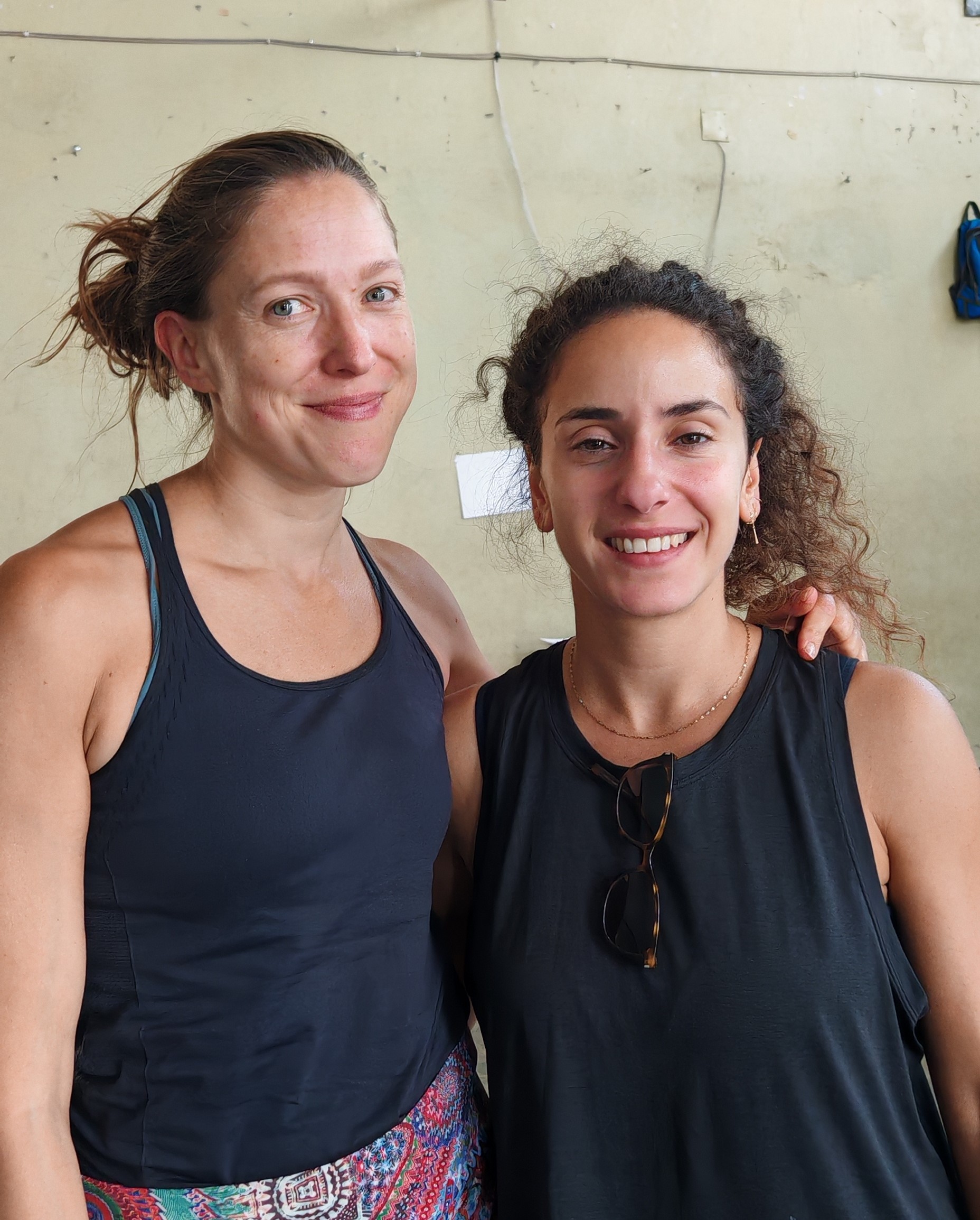 Donna-Maria Maalouf and Anna at the Artistic Exchange Camp in Rwanda