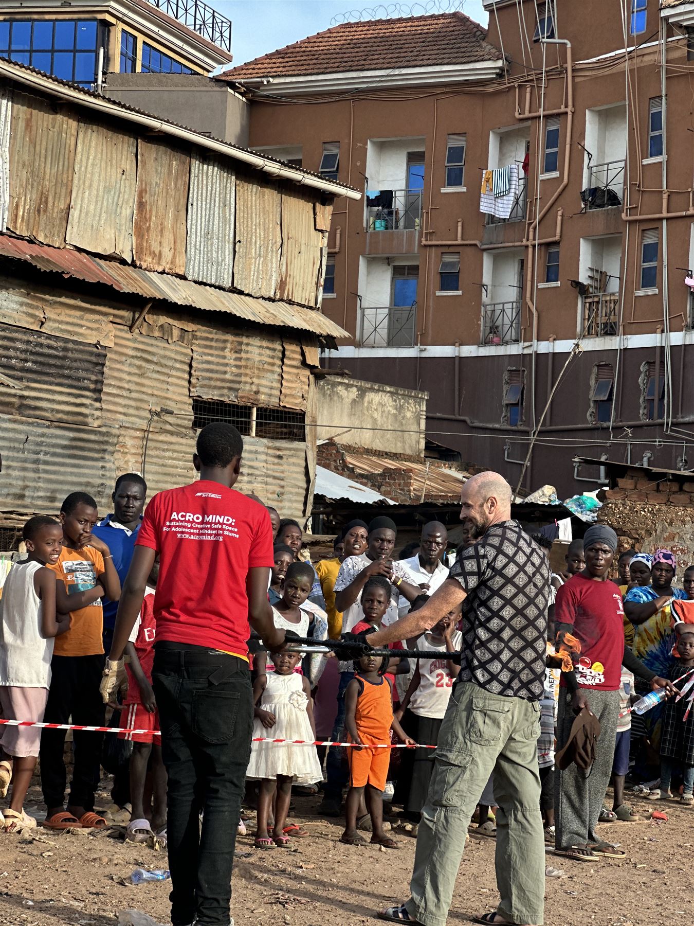 Andre during a community visit in Bwaise